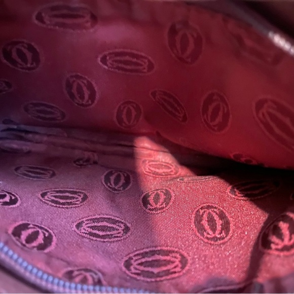 Cartier Burgundy and Two-Tone Wristlets/Pouches with Gold Hardware and Chain - Picture 8 of 8